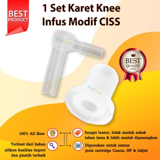 Knee L dan Karet Knee 1 SET - Nepple CISS Infus Modifikasi Sumpel Catridge Printer Canon epson HP