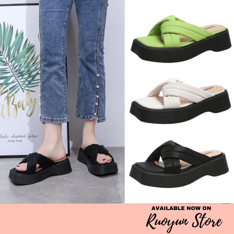 RYX - Camille Puff Sandal Slip-On Wanita Fashion Casual - Ori Import