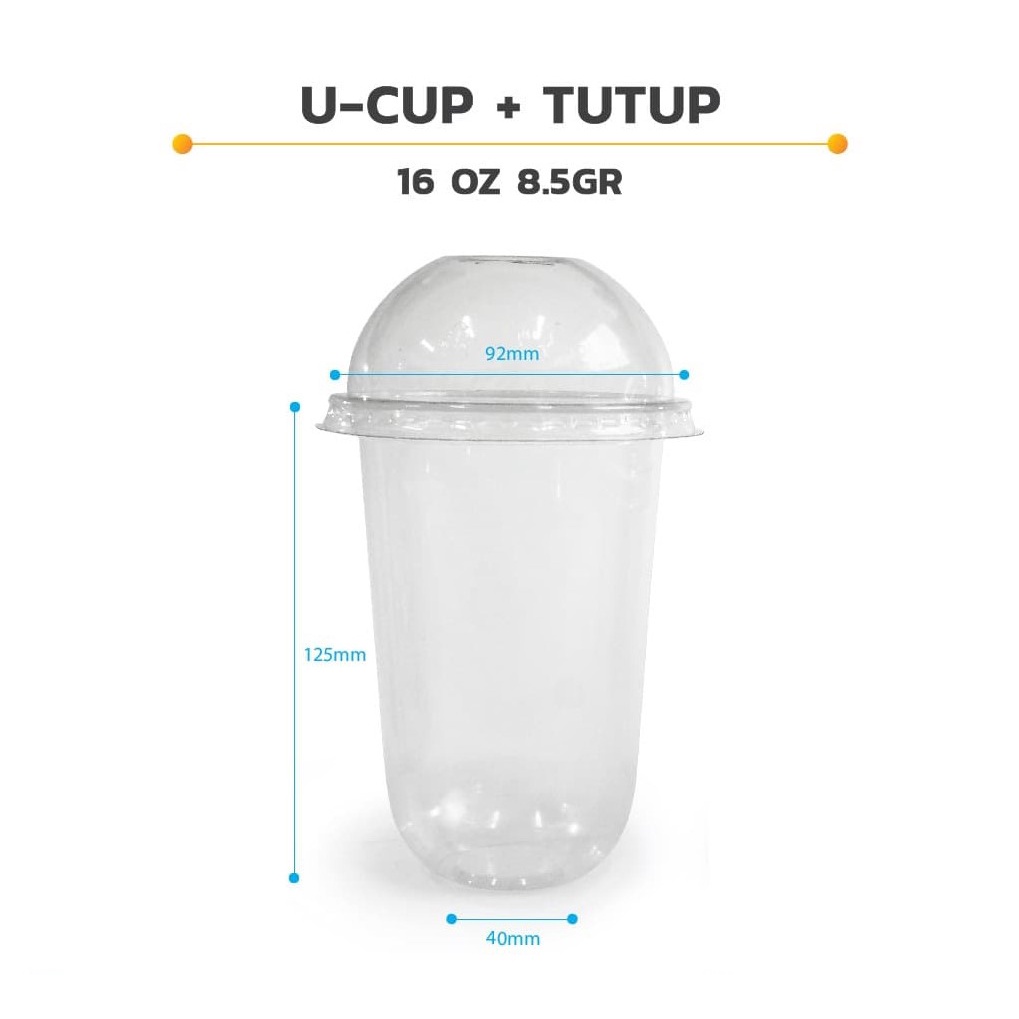 

Oval PP Cup 16oz + TUTUP / U-cup isi 50 / Gelas Plastik Boba Murah