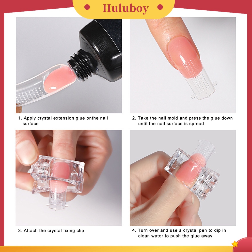 Huluboy Huluboy♡ 10pcs Klip Pembentuk Kuku Extension Bahan Resin Tahan Lama Untuk Pemula