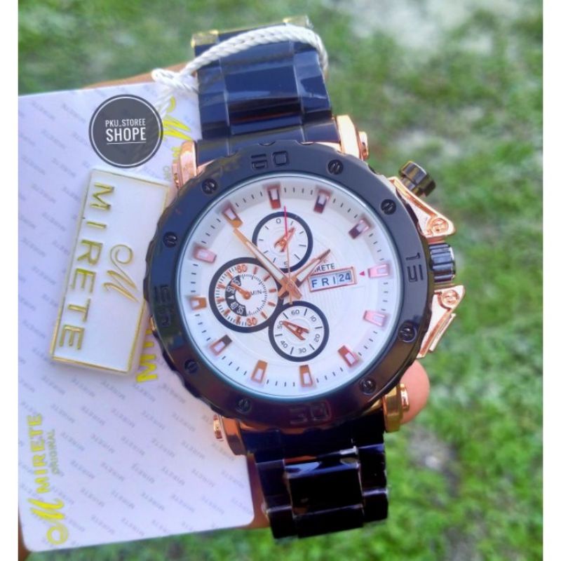 JAM MIRETE PREMIUM TAHAN AIR_JAM TANGAN PRIA RANTAI STAINLIS STELL COD BAYAR DI TEMPAT_JAM IMPORT