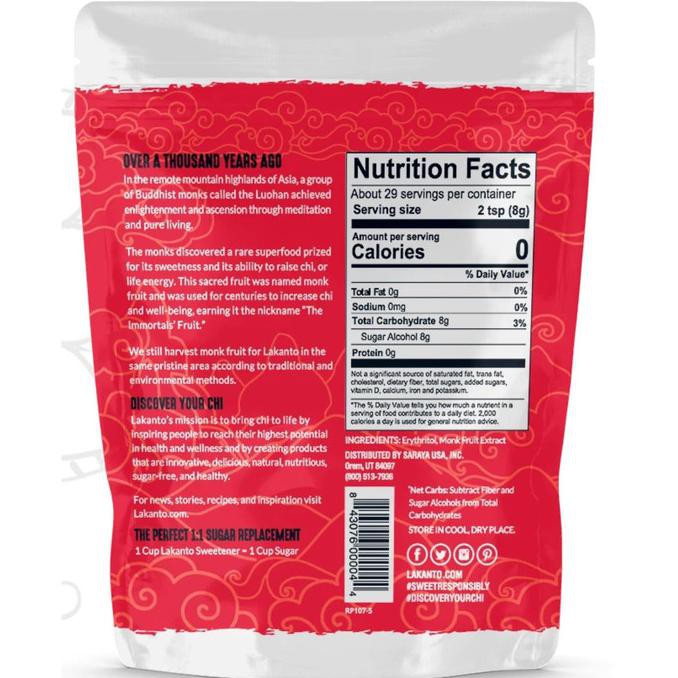

Lakanto Keto Sugar classic 235 gr. luo Han quo gula