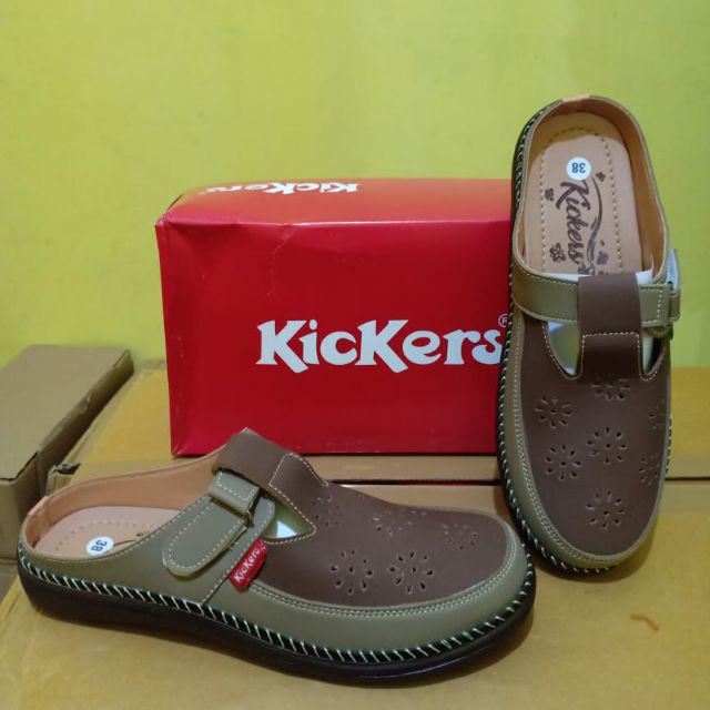 Sandal slop kickers wanita kode kc-KC04 mocca jahe