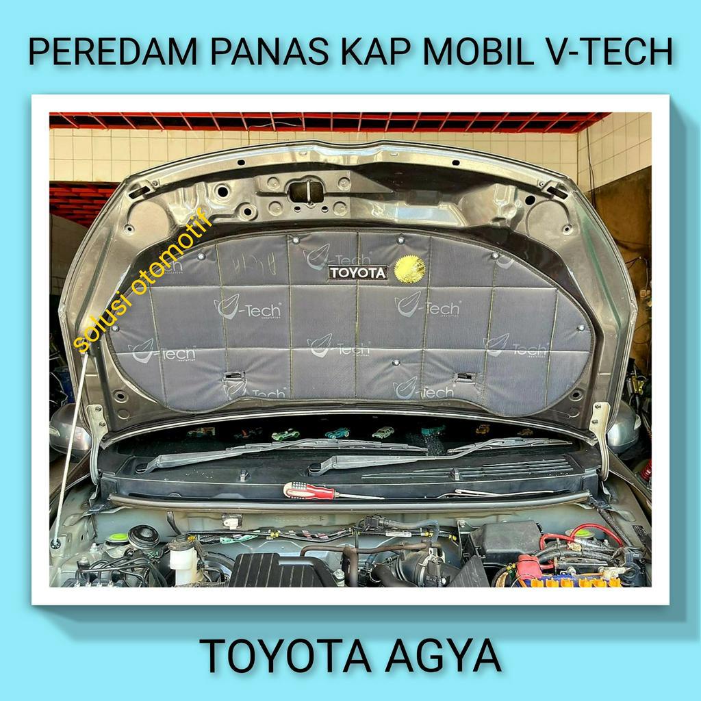 TOYOTA AGYA 2013-2022+VTECH Ori Pelindung Peredam Panas Kap Mesin Aksesoris Variasi Mobil Bonus Klip