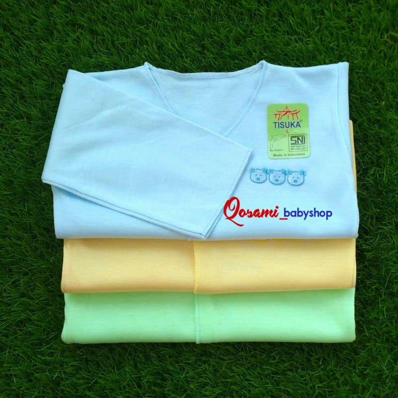 DOLPHIN 3 pcs Baju Kancing Panjang Bayi  Polos SNI