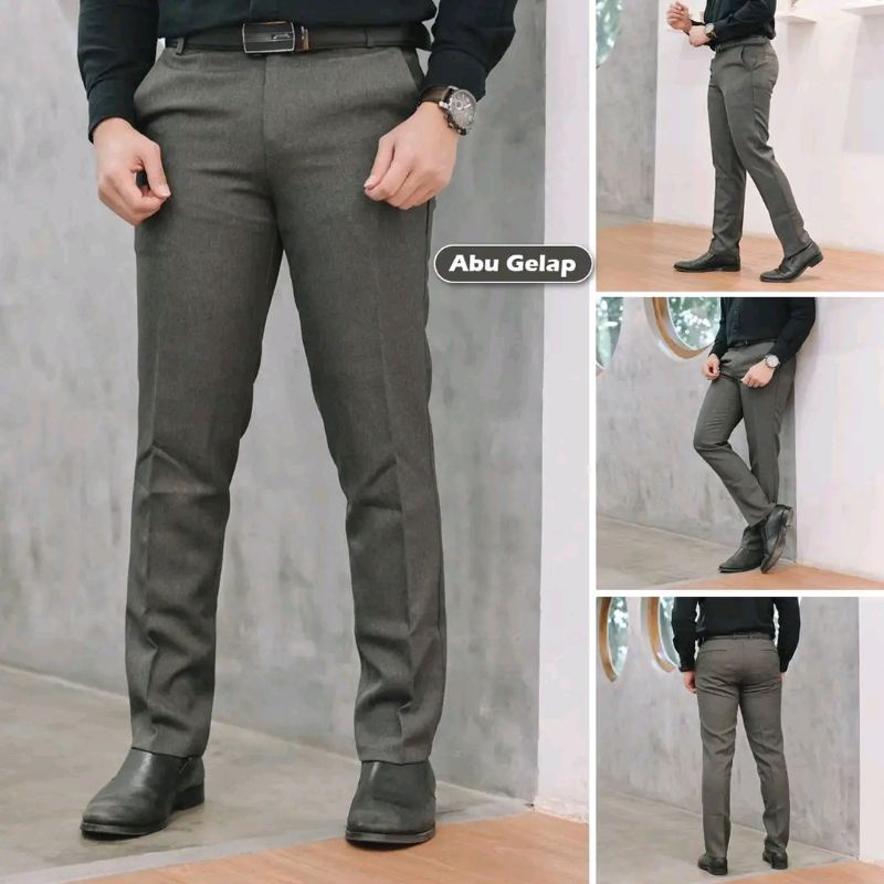 CELANA KANTOR FORMAL PRIA SLIMFIT BAHAN DASAR KAIN WOLL