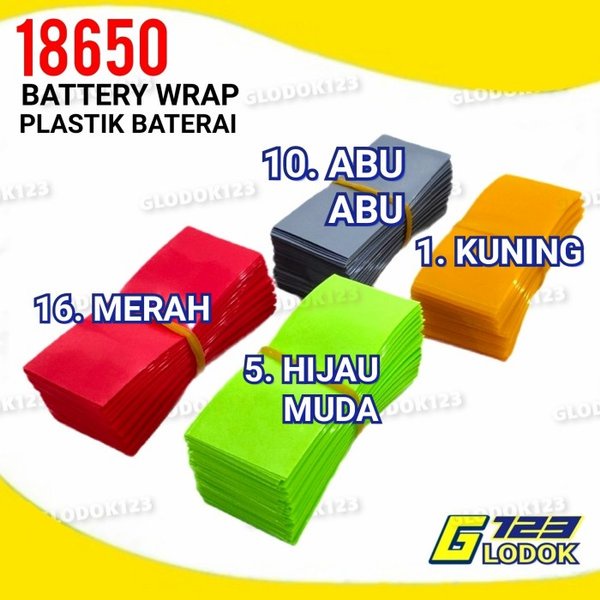 Battery Wrap 18650 Sleeve PVC Jaket Plastik Cover Batre Batere Baterai