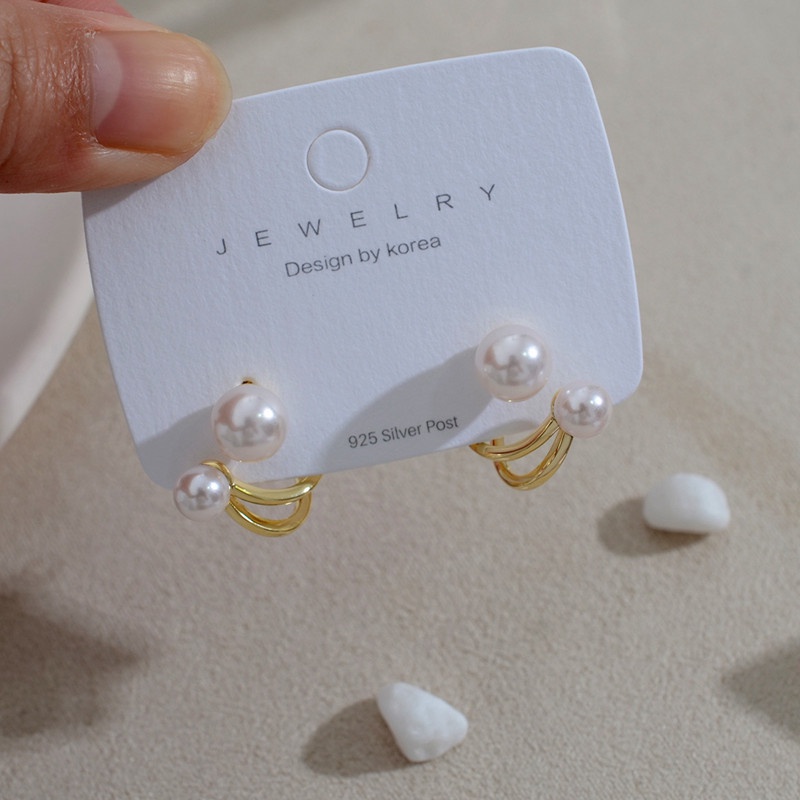 Anting Bulat Huggie Mutiara Zircon Kecil Klasik Elegan Lucu Gaya Korea Untuk Wanita