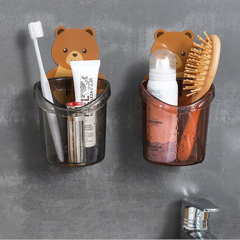 Tempat Sikat Gigi BEAR Tempel Dinding- Holder Kamar Mandi Beruang - BEAR Toothpaste Holder Storage