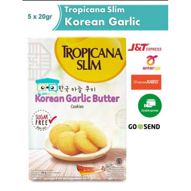 Tropicana Slim Korean Garlic Butter Cookies 100 gr Sugar Free Diet Keto Gula Biskuit