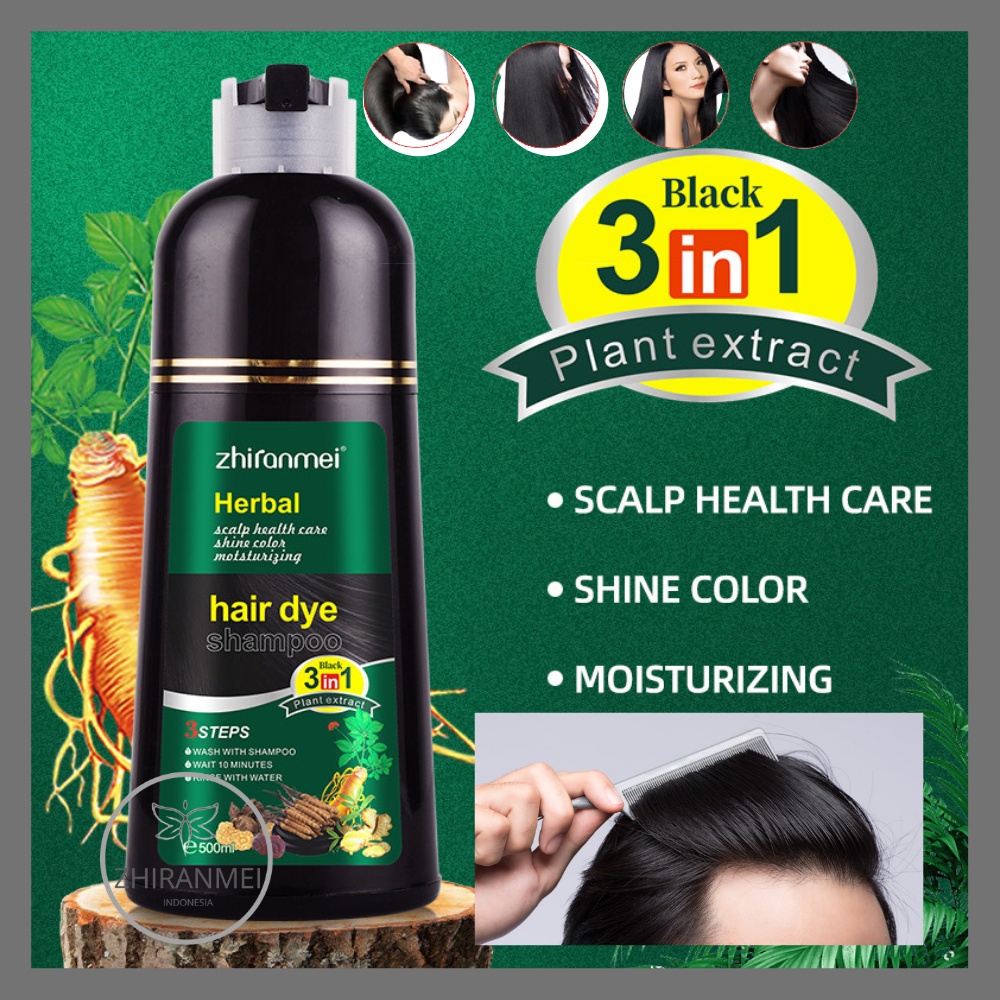 Hair Shampoo Shampo Penghitam Rambut Uban Menjadi Hitam Permanen Original