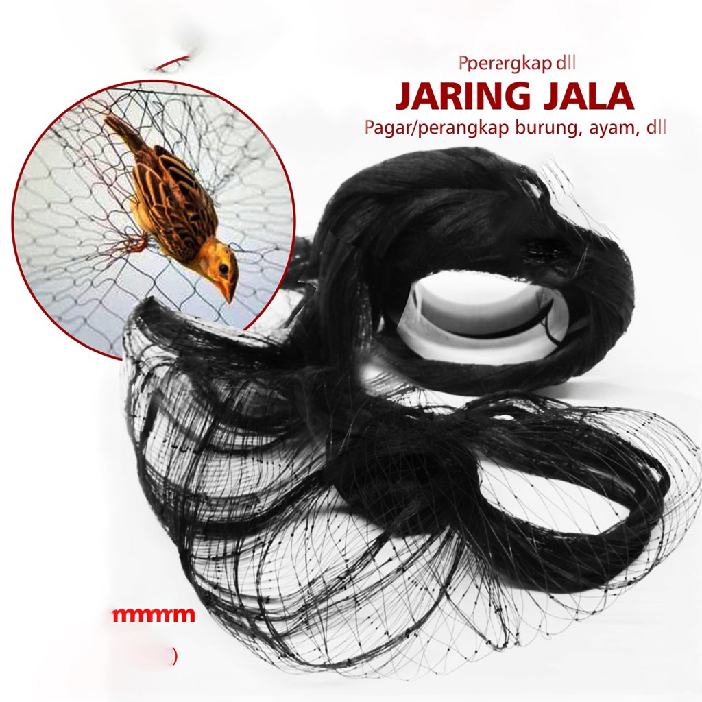 JARING BURUNG KECIL 0.12 JARING PLECI PIPIT PRENJAK UKURAN 2 INCHI PANJANG 10 METER TINGGI 2 METER