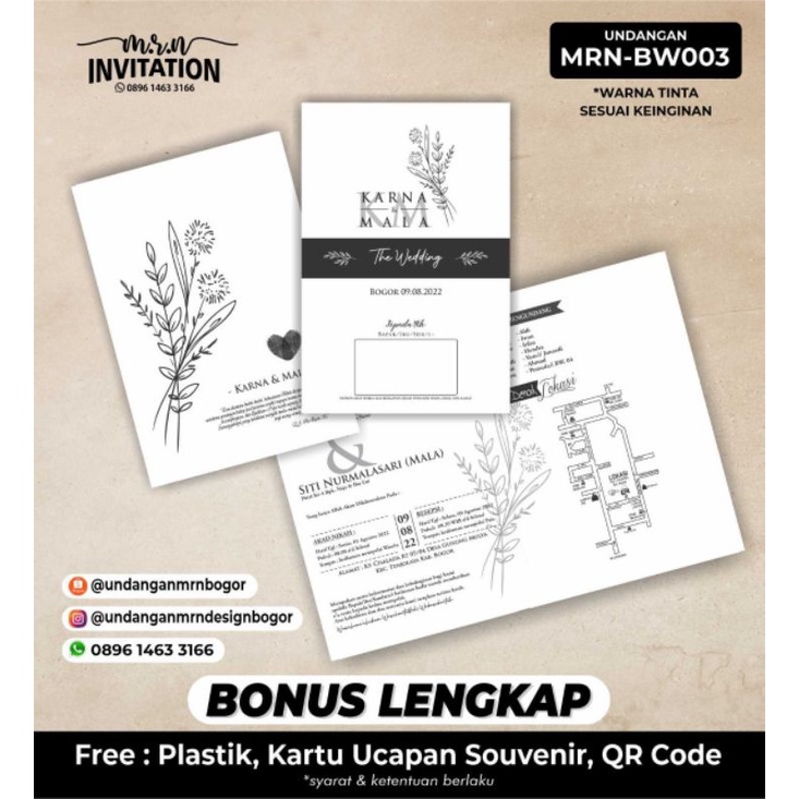 Undangan Pernikahan MRN-BW003