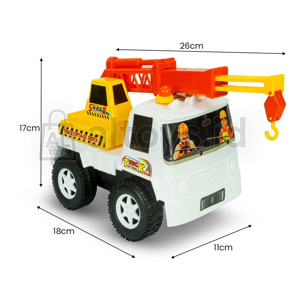 Mainan Truck Crane Crawler Train Optimal ST2206 Mobil Kren Konstruksi