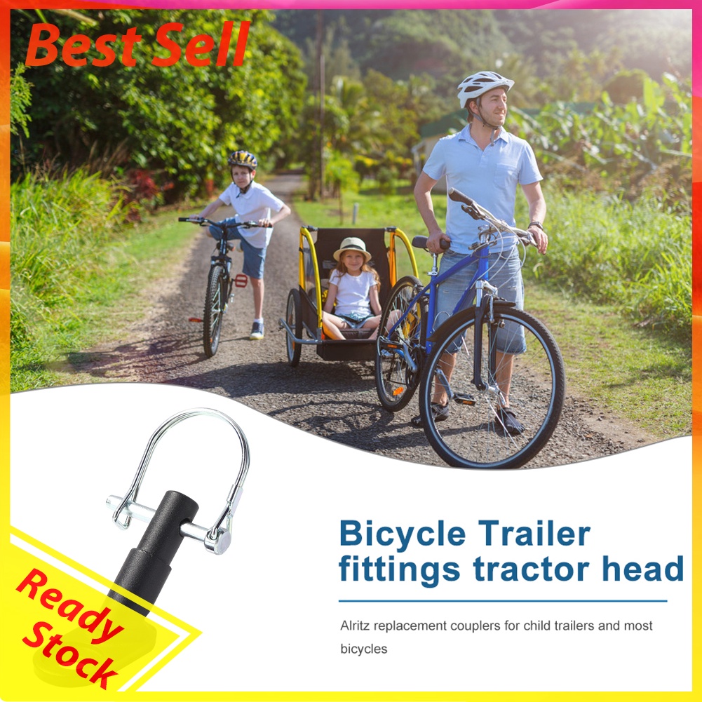 Bicycle Trailer Hitch Coupler Set Bike Kids Trailer Traction Head Towbar