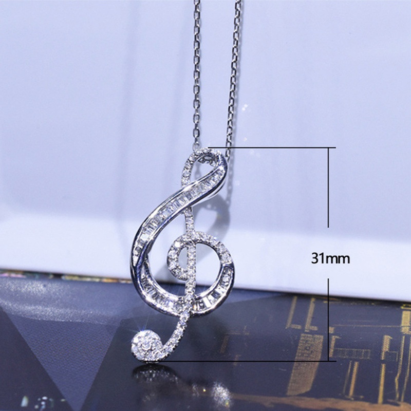 Stainless Steel Music Note Pendant Necklace