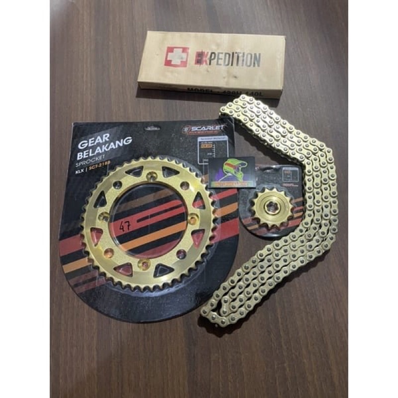 gear supermoto klx # gear set KLX # gear scarlet # gear scarlet set rantai EXPEDITION# gear paket su
