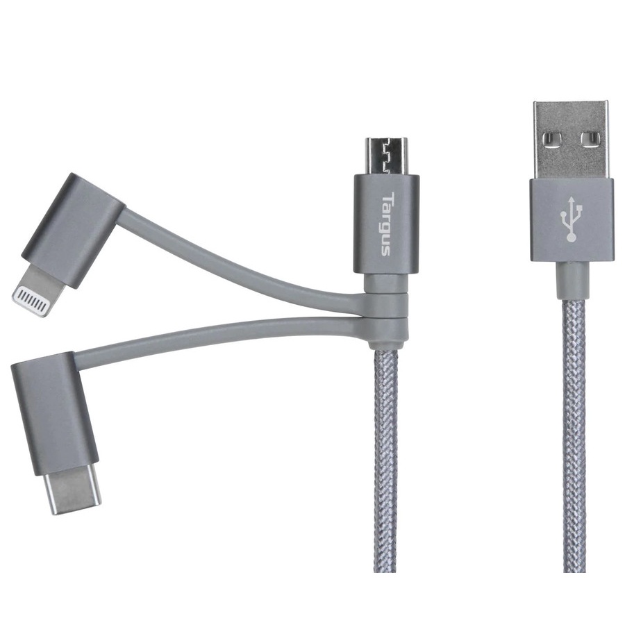 Kabel Data Targus ACC1011 USB A to MicroUsb USB-C Lightning MFI 1.2M