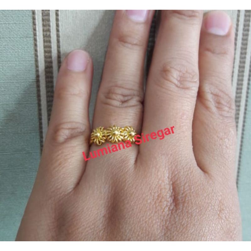 Cincin Matahari 1 baris 3,33 gr (1 mayam) Mas LM London 24k 99,9% Lumiana Siregar Emas Toba