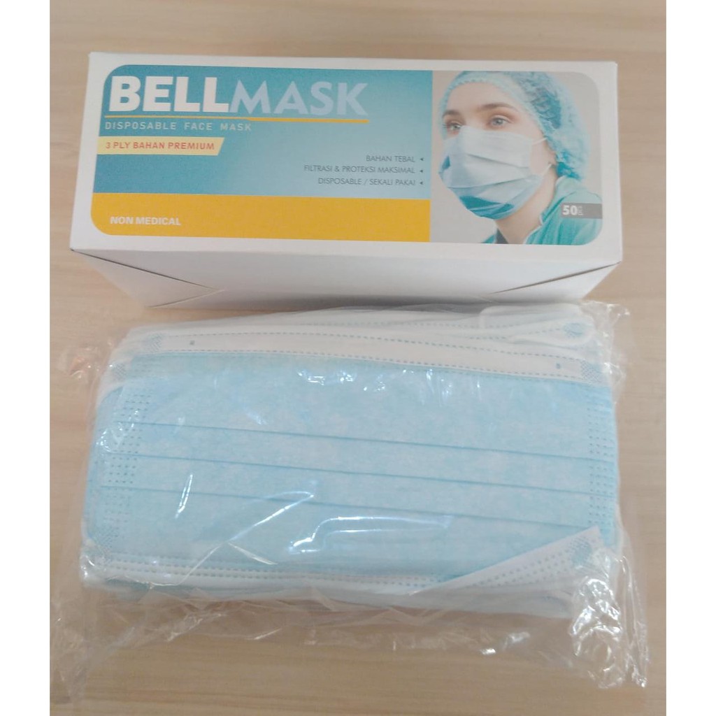 Masker 3 ply disposable (50pcs) MASKER 3 lapis PLAY EARLOOP DISPOSABLE lembut soft  - masker 3 ply - masker murah - masker earloop