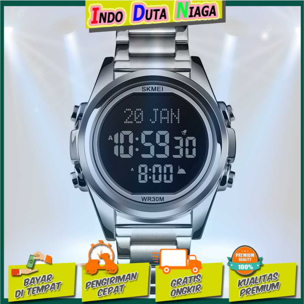 IDN - SKMEI Jam Tangan Digital Pria Penunjuk Arah Kiblat - 1667