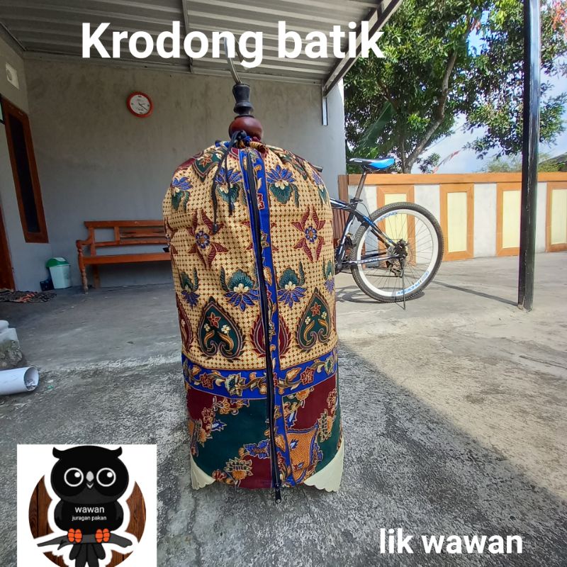 krodong sangkar burung Lovebird kerodong sangkar burung bulat motif batik