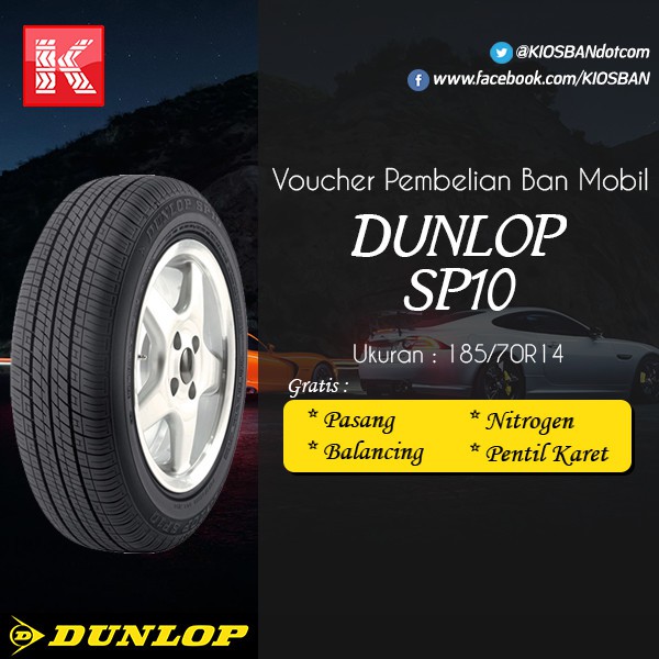 Ban Mobil Dunlop SP10 185/70R14 Vocer  Diskon