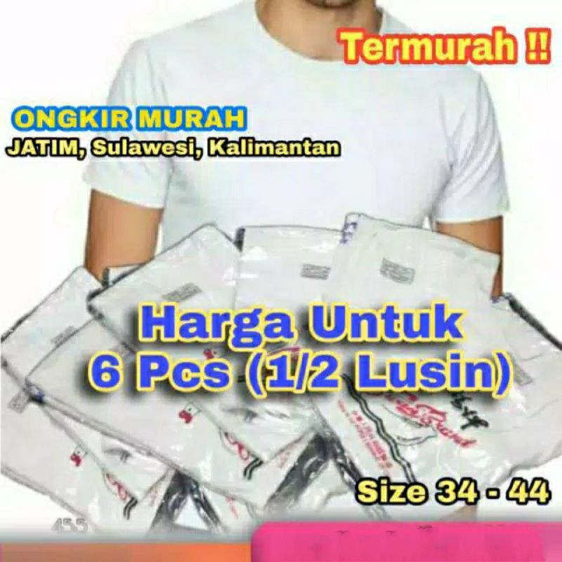 Grosir 1/2 Lusin Kaos Oblong Pria Swan Brand Harga untuk 6Psc