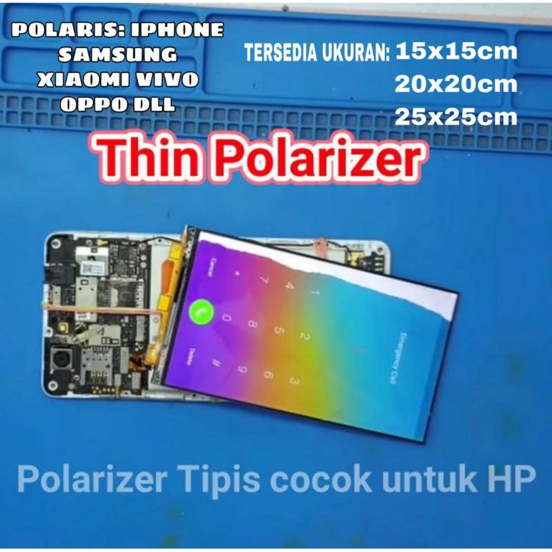 POLARIZER LCD HP TIPIS 15x15 CM - 20x20 CM POLARIS KHUSUS LCD HP