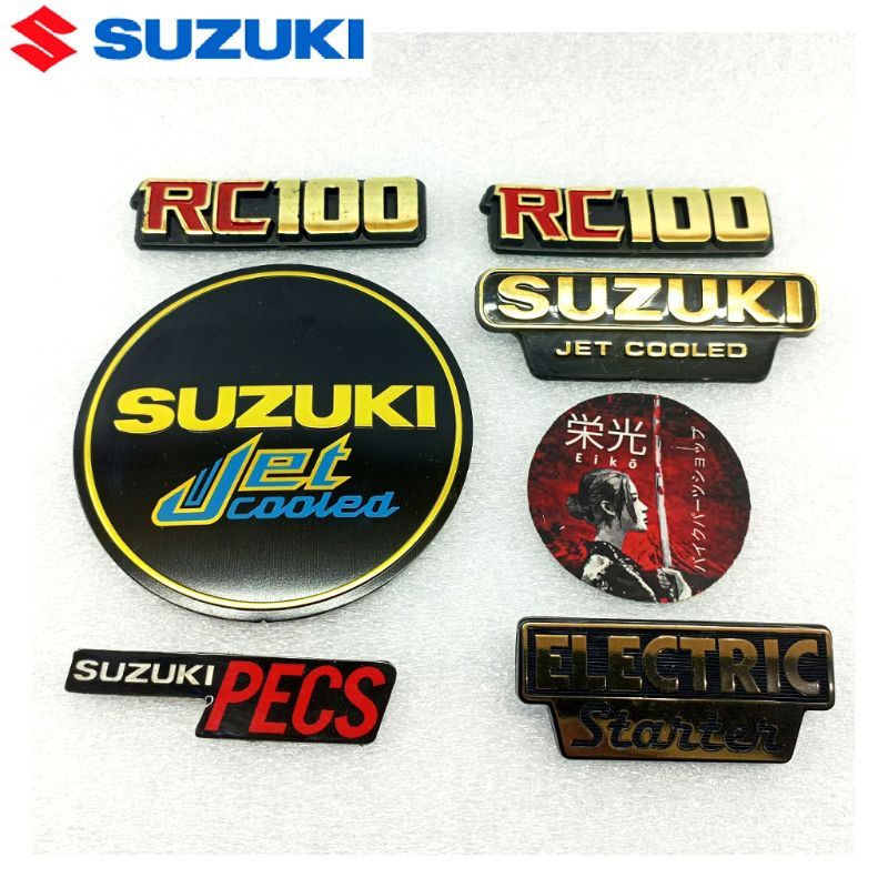 SUZUKI - EMBLEM STIKER STICKER JET COOLED RC 80 100 110 BRAVO SPRINTER CRYSTAL TORNADO GS GX ORI