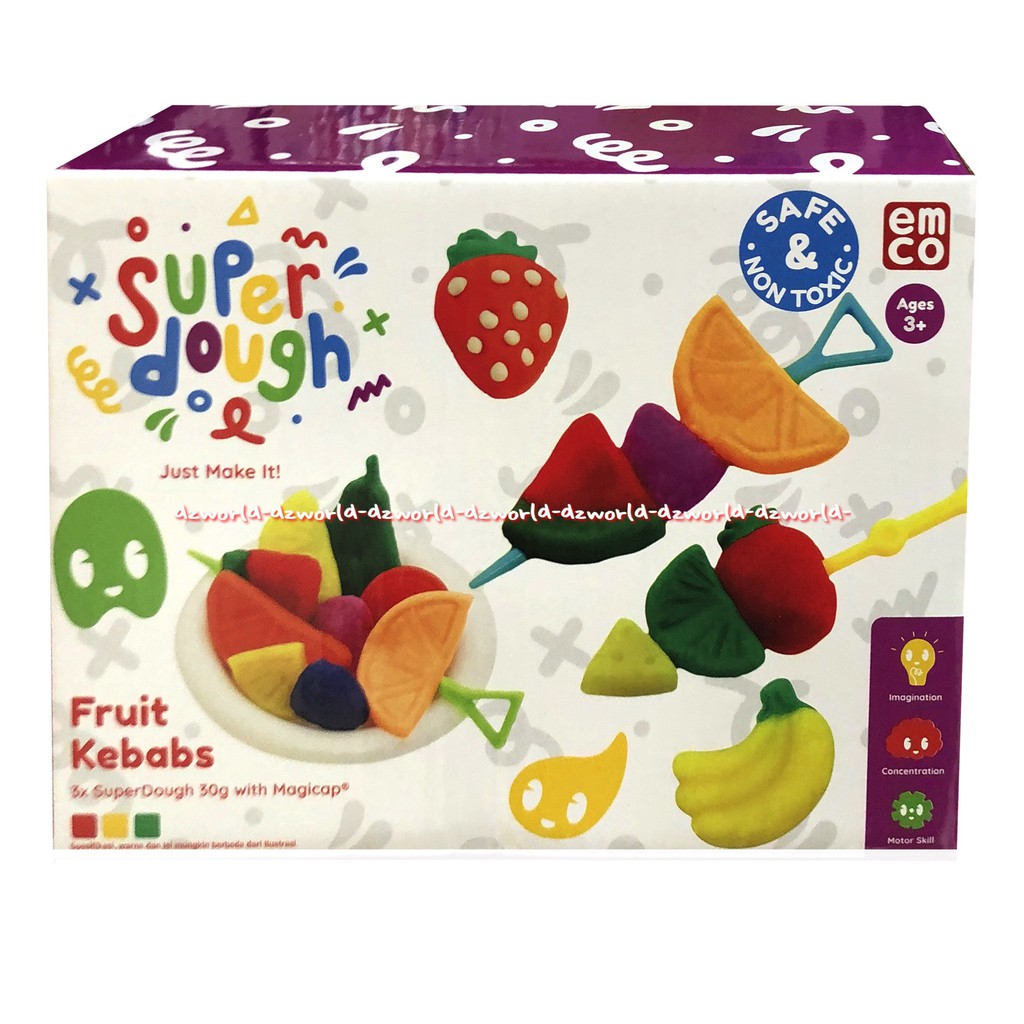 Emco Super Dough Fruit Kebab Mainan Lilin dogh Membuat Kebab Buah Buahan