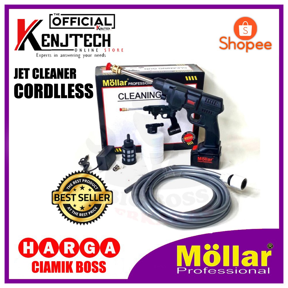 Jet Cleaner Cordless jet washer  MOLLAR CD-HPW 24V - Mesin Cuci Motor Mobil AC Baterai
