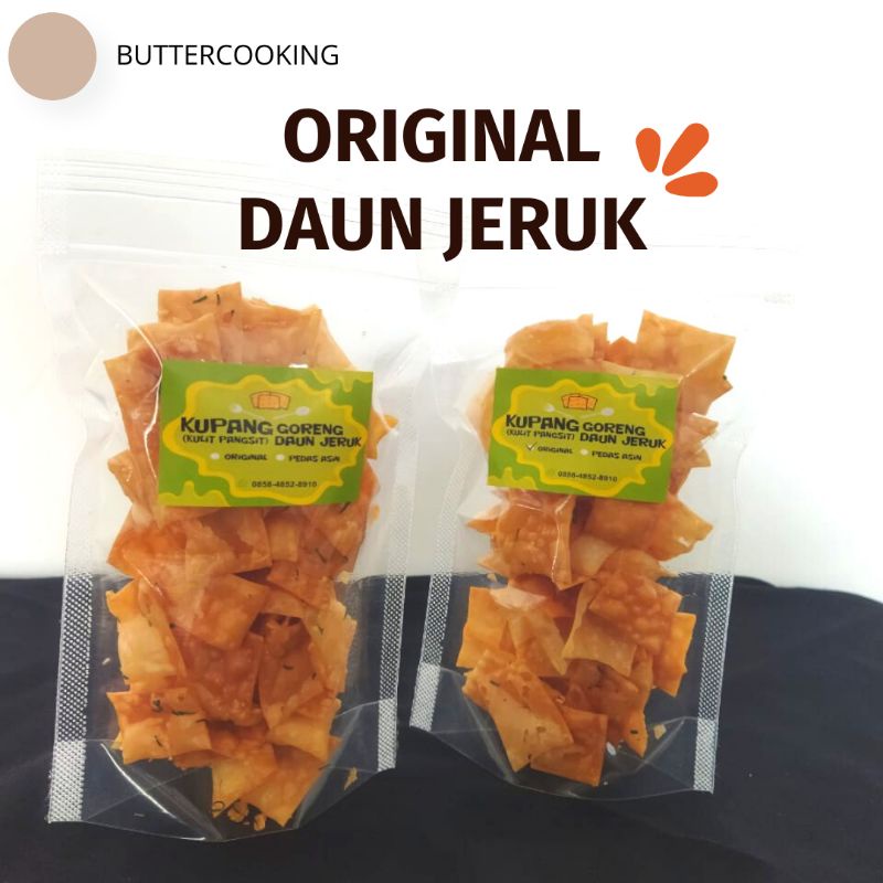 

kulit pangsit rasa original daun jeruk. keripik pangsit
