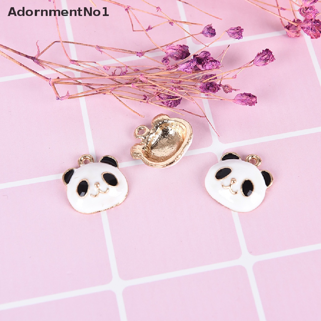 (AdornmentNo1) 10pcs / Set Liontin Enamel Bentuk Panda Bahan Alloy Untuk Kerajinan Tangan DIY Charms