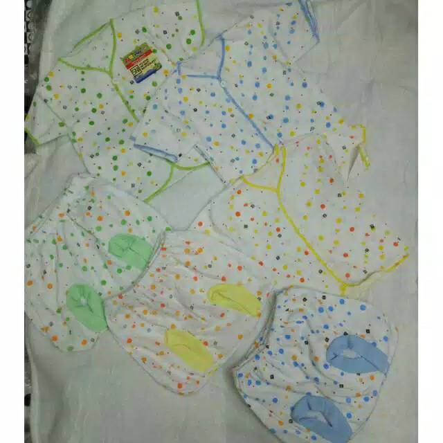 SETELAN BAYI BAJU PENDEK CELANA POP MOTIF 3PASANG SNI