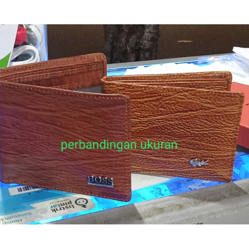 AFRIZRIZAL Dompet Kulit Pria Tipis Mini Slim Wallet (Kulit Sapi Asli) MOTIF SERAT KAYU