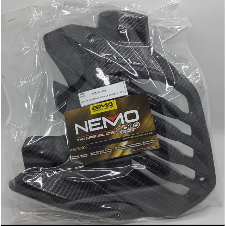 COVER TUTUP RADIATOR YAMAHA NEW NMAX 2020 2021 &amp; NEW AEROX 2021  MERK NEMO CARBON