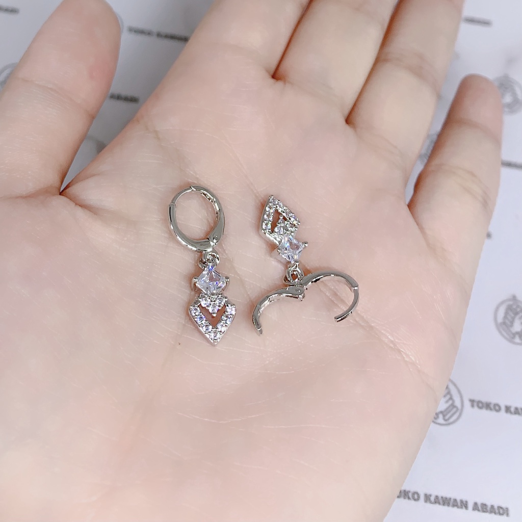 Anting Xuping Silver Perhiasan Fashion Wanita Model Rumbei Love *21