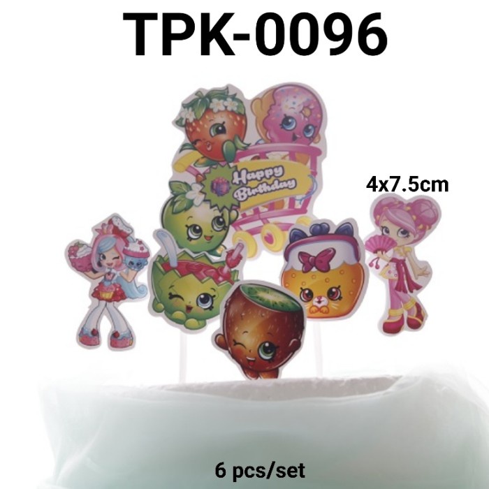 

TPK-0096 CAKE TOPPER HIASAN KUE KERTAS SHOPKINS STRAWBERRY JESSICAKE BERKUALITAS