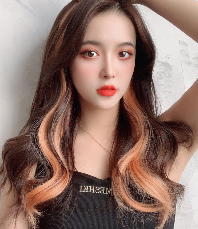 We Flower Multicolor 55cm Long Curly Clip Hair Extension Wig Korean Fashion Hairpiece