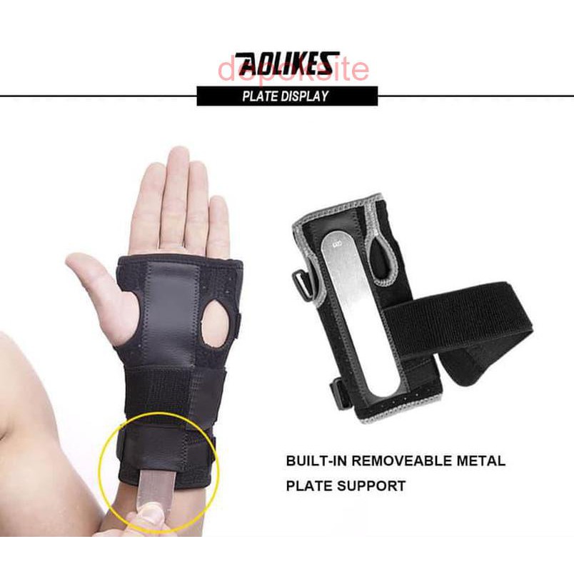 1Pcs AOLIKES 1680 Pelindung Penyangga Lengan Tangan Hand Wrap Wrist Band Bracer Splint Support HQ