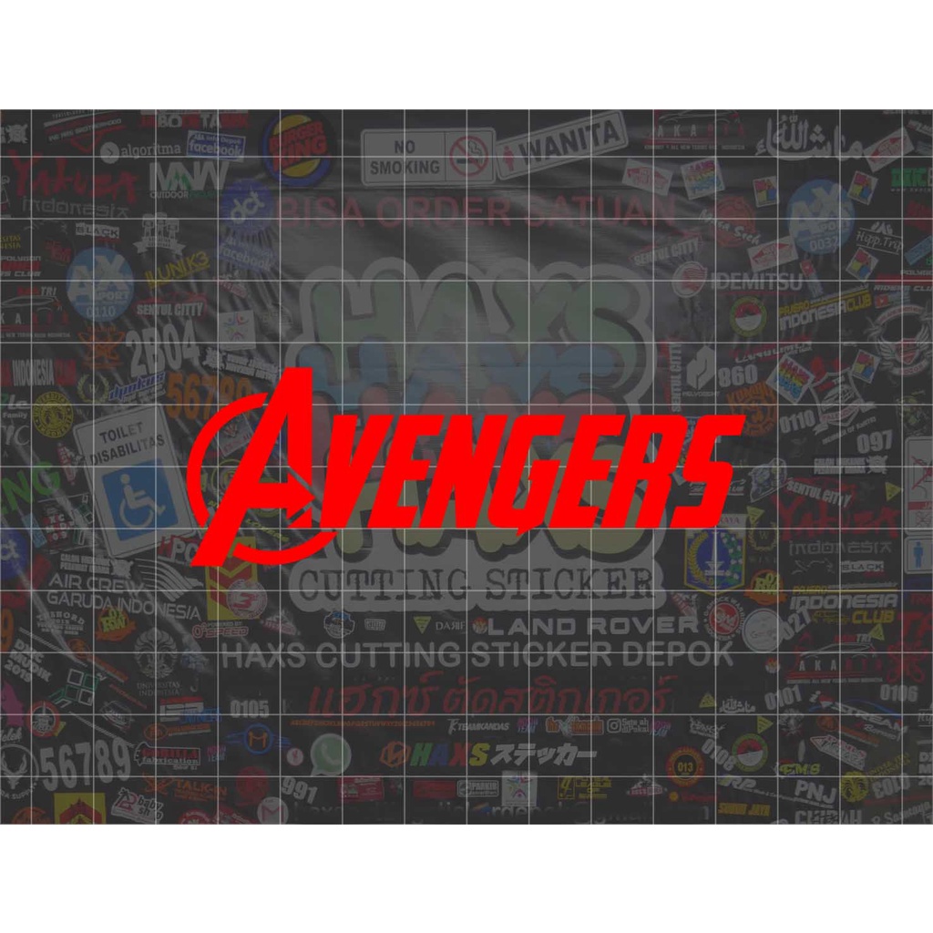 Cutting Sticker Avengers Text Ukuran 9 Cm Untuk Motor dan Mobil