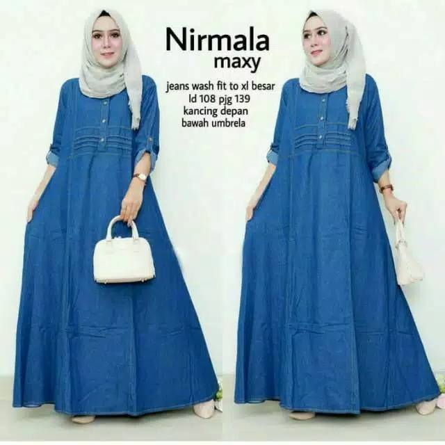 gamis jeans nirmala maxi