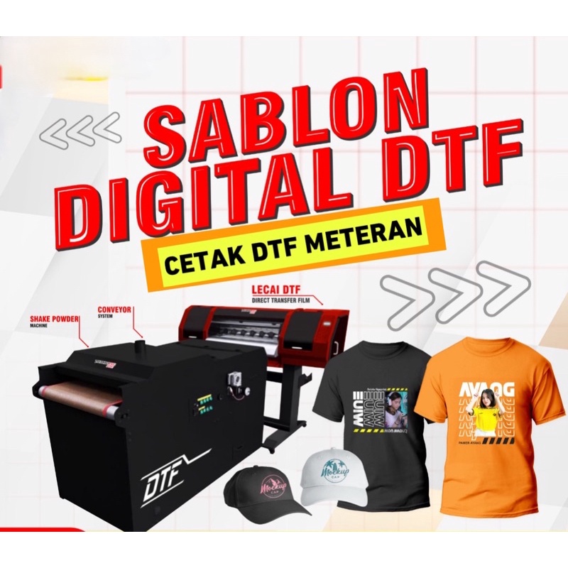 Jasa Cetak Sablon DTF High Quality Meteran