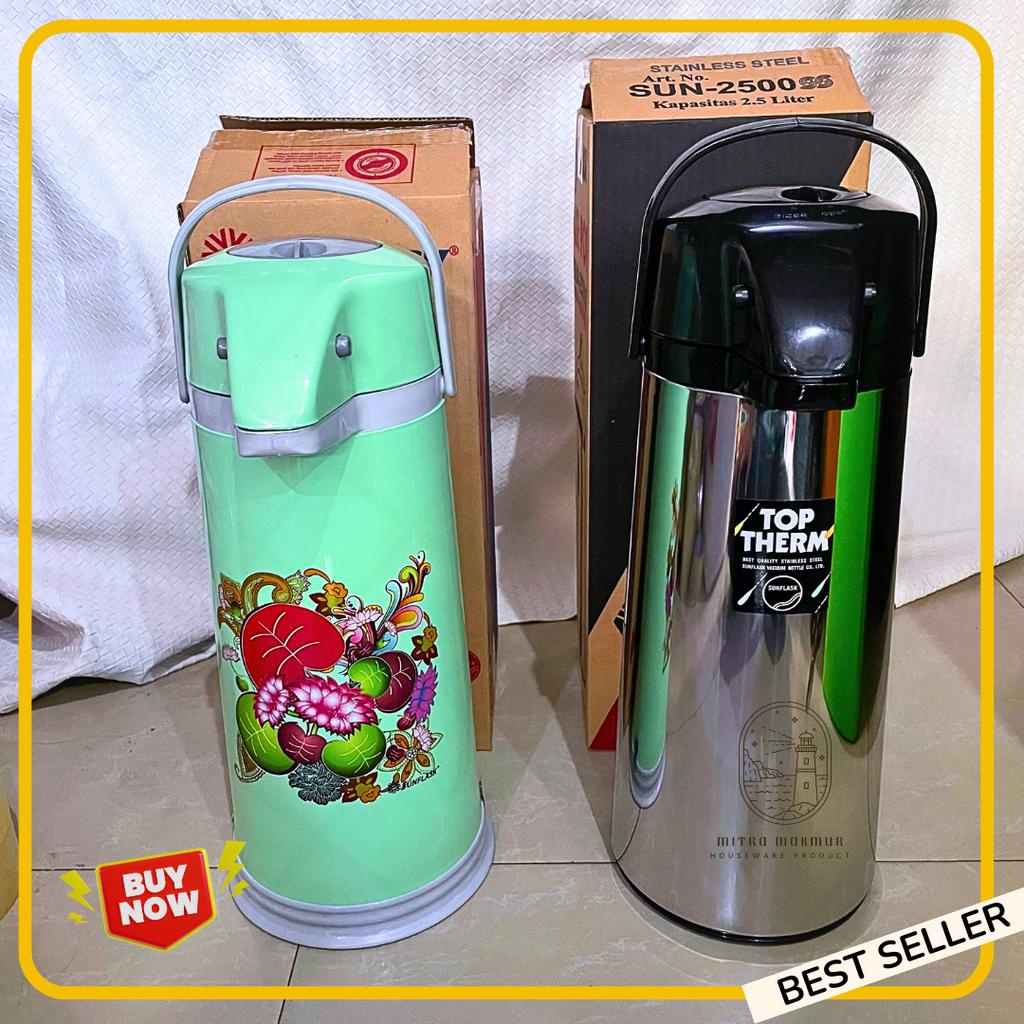 SALE!! THERMOS AIR PANAS POMPA 2,5 LITER VACUM FLASK ALL MERK