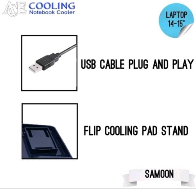cooling pad kipas laptop ace cooling samoon 15inch fan 16cm bergaransi