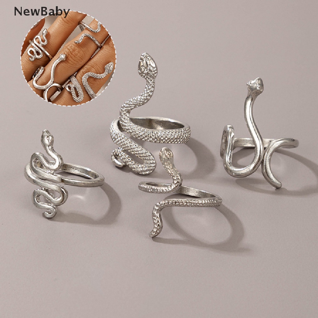 4pcs / Set Cincin Desain Ular Untuk Wanita