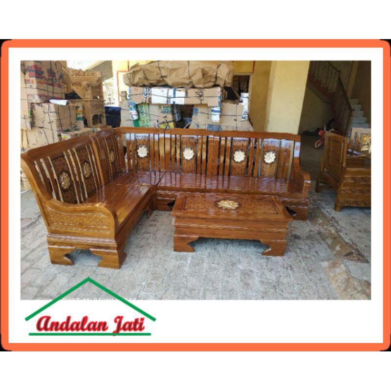Andalan 031 Set Kursi Tamu Semut jati Minimalis /Kursi Tamu Sudut Semut Jati