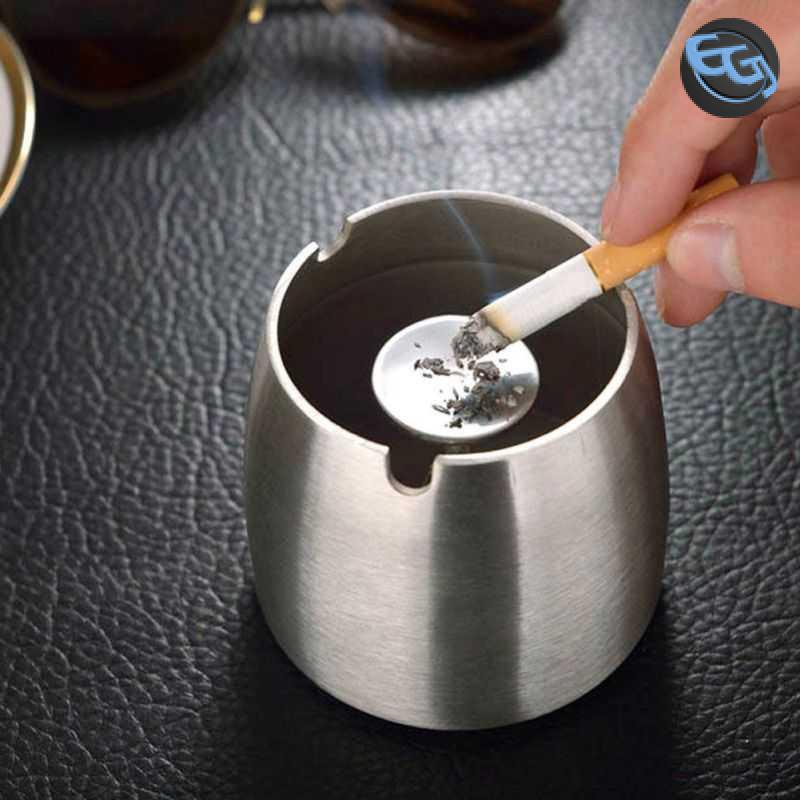 EGJ Firetric Asbak Rokok Anti Angin Cone Cylinder Stainless Steel ZJ38100 [Silver] Grab Medan