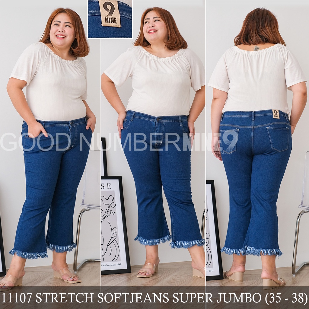 CELANA JEANS CUTBRAY RAWIS DARKBLUE BLACK BIGSIZE JUMBO 11107 ADA 35-38